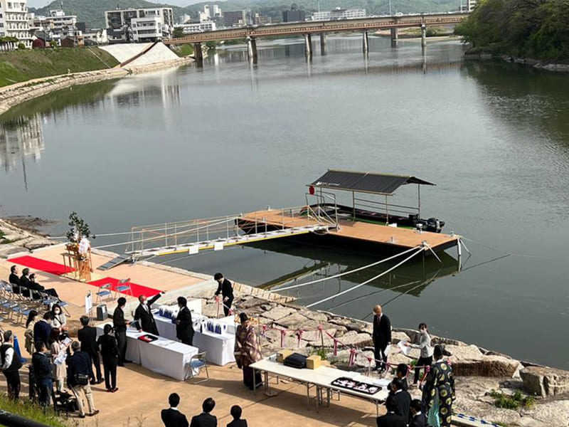 おかやま旭川遊覧クルーズ 正式運航開始並びに新桟橋開設記念式典