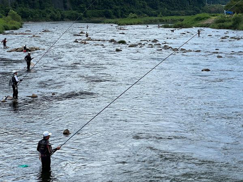 岡山県アユ釣り選手権が岡山市北区建部町の旭川で開催！